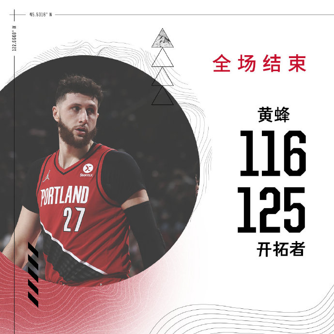 开拓者125-116轻取黄蜂 利拉德43+8 麦克勒莫28分 鲍尔复出27+5