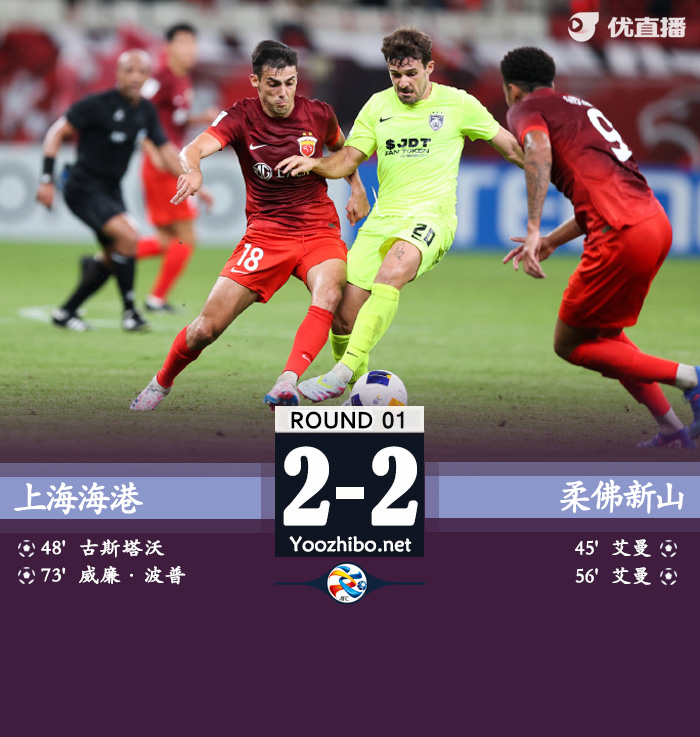 海港2-2柔佛新山无缘开门红 古斯塔沃破门波普首球