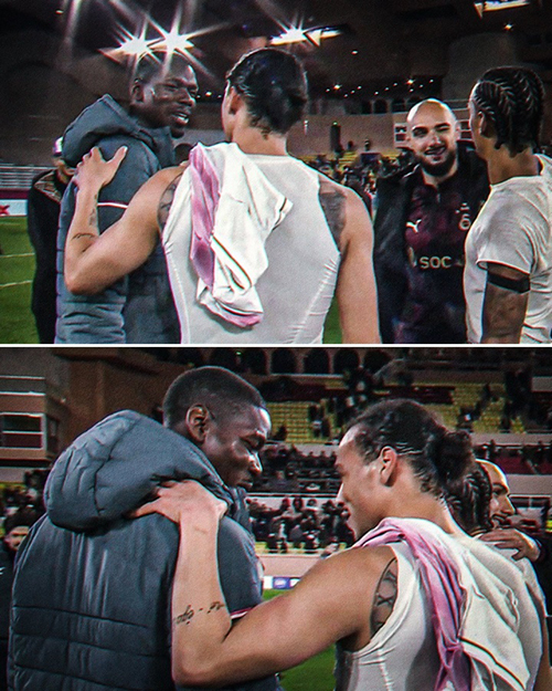 欧冠重逢！博格<a href=/zuqiujingpin/barcelona/ target=_blank class=infotextkey>巴萨</a>内场边寒暄，曼市德比旧将再聚首