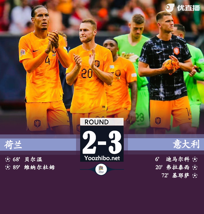意大利3-2荷兰 迪马尔科小基耶萨建功贝尔温破门