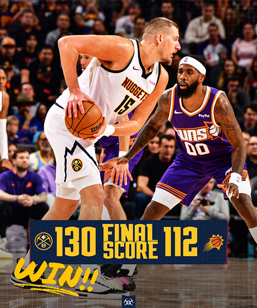 掘金130-112大胜太阳，  <a href=/jingdianqiuxing/lanqiujingpin/130.html target=_blank class=infotextkey>约基奇</a>26+9+10，布克24分