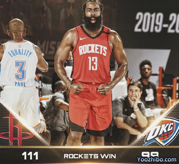 NBA简报：哈登21+9+5 火箭轻取雷霆大比分2-0领先！